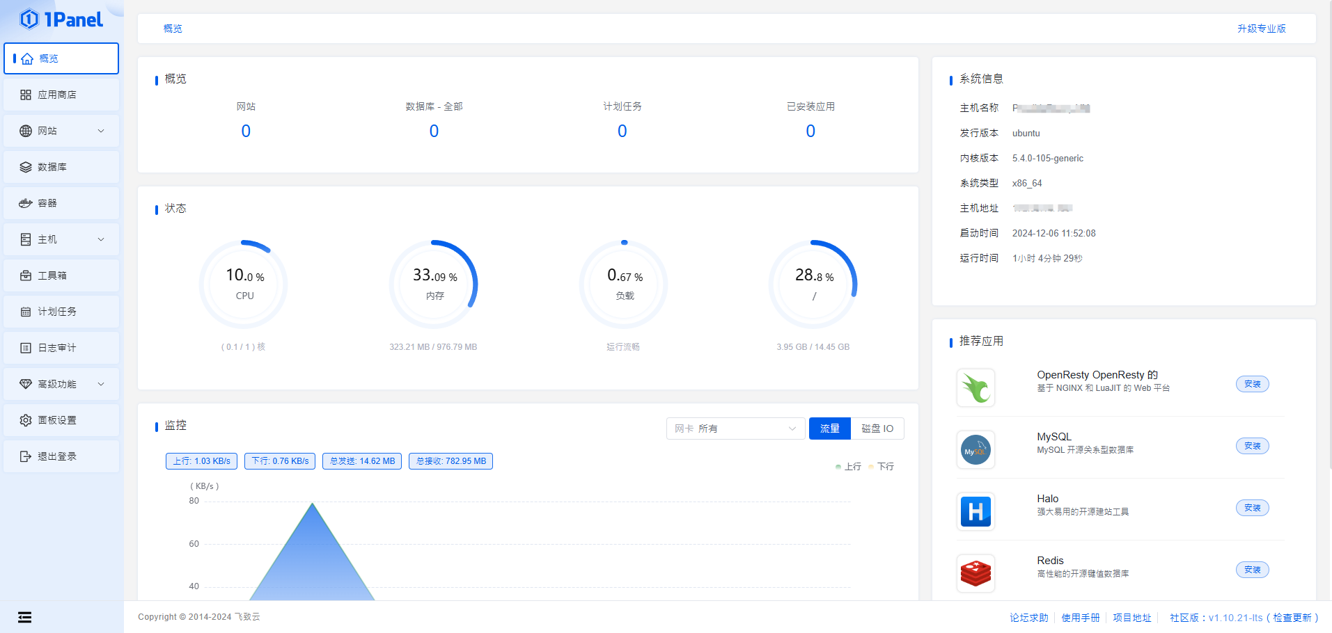 1panel Server Management Tool 4